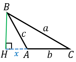 余弦定理（鈍角の場合）